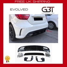 REAR DIFFUSER FOR MERCEDES W176 A CLASS A200 A250 AMG ABS WITH EXHAUSTS 2013+ UK