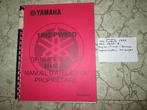 Yamaha 1992 pw80d - , owner's