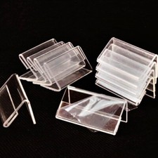 100PCS Mini Acrylic Sign Display Holder Price Name Card Tag Label Stand Bracket