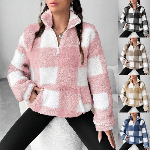 Ladies check winter casual - check,