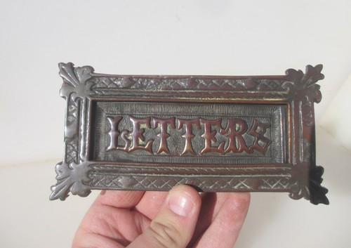 Victorian brass letterbox - brass,