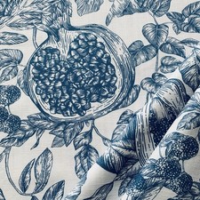 Harlequin Curtain Fabric MELOGRANO Celestial/Fig Blossom 3.15m Linen Mix Design