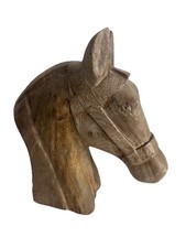 Sagebrook Home Wood Horse Head Figurine Sculpture - Handcrafted 10.5"