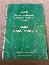 Lloyds Leda Gang Mower Instruction Manual And Spare Parts List