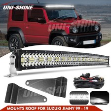 Offroad 42" LED Light Bar Spot Flood+ Brackets + Wire For Suzuki Jimny 99 - 19