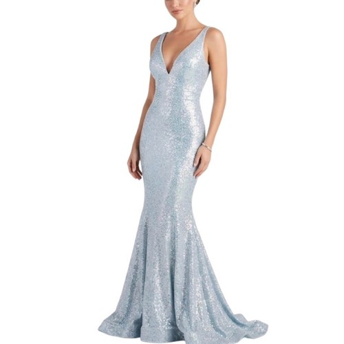 Jovani 06334 blue and silver - jovani,