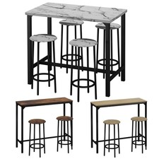 CANCUN Bar Table & 2/4 Stools Set Kitchen Dining Breakfast Industrial Furniture