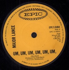 Major Lance Um, Um, Um, Um, Um, Um 7" vinyl UK Epic 1972 solid label design