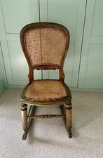 Edwardian Ladies Rocking Chair Cane Back and  Seat 