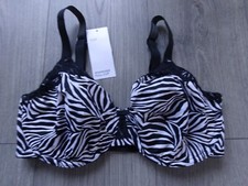 M&S MARKS & SPENCER BLACK MIX MINIMISER FULL CUP BRA UK SIZE 32D