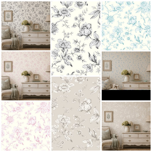 Vintage french country floral - country,