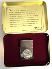 (New) Vintage ZIPPO LIGHTER - 1992 60th ANNIVERSARY Midnight Chrome UNFIRED