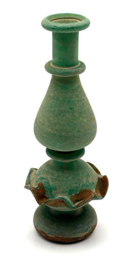 Tall green roman glass bottle - tall,