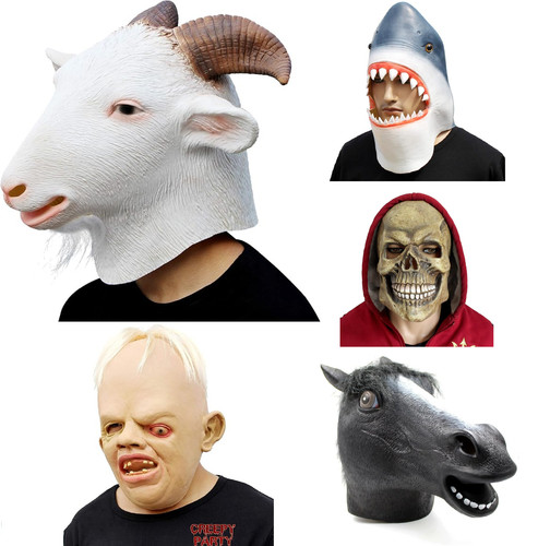 Creepyparty latex full head - latex,