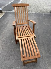 Barlow Tyrie Commodore teak steamer/reclining lounger garden patio chair