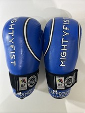 Mighty Fist Taekwondo Sparring Gear Gloves Medium Adult Blue Medium Used  Once
