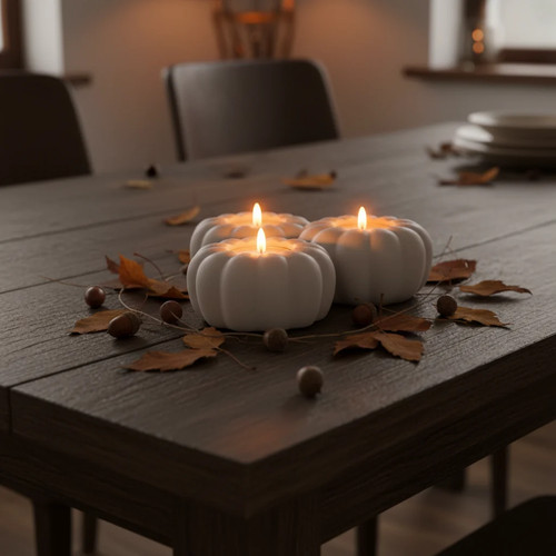 Autumnal pumpkin tealight - pumpkin,