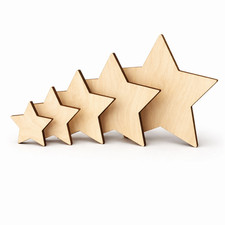 Plywood Wooden Star 1–49 cm