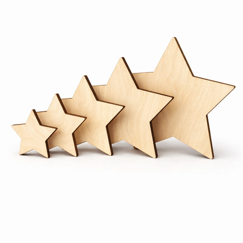 Plywood wooden star cm - plywood, 1–49