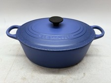 Le Creuset Oval Casserole Dish Dutch Oven Cast Iron Blue 25