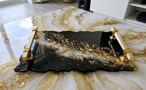 Luxury black gold resin - black,