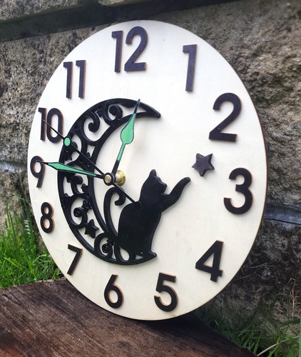 Handmade wooden wall clock - wooden,