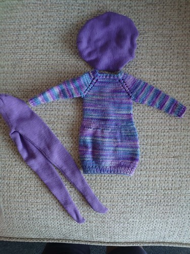 Purple knitted dress - purple,