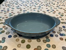 DENBY COLONIAL BLUE SMALL GRATIN OVAL EARED SERVING DISH STONEWARE  LOT A
