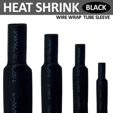 Black 1-12 mm Heat Shrink Heat shrink Tubing Wire Sleeving Wrap Car Wire Cable 