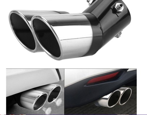 Curved car tailpipe - car, twin