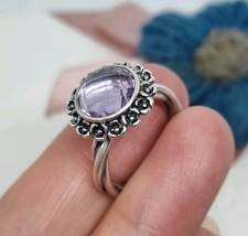 Genuine Pandora Wanda’s Garden Amethyst Ring  Size 50  💕 S925 ALE 