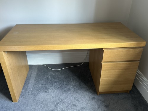 Ikea malm office desk - desk, oak