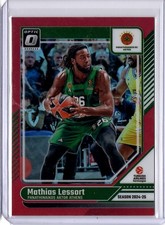 Mathias Lessort 2024-25 Panini Donruss Euroleague /99 Optic Red Panathinaikos