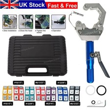8T Hydraulic Hose Crimper A/C Car Hose Fittings Pipe Crimping Tool Kit 7 Dies UK