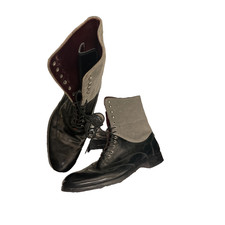 Vintage lace up ankle high black and grey men's boot size 41|SKU 1368