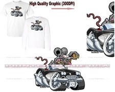 Digirods Rat Rod Racer Chevrolet Chevy Corvette C1 Hot Rod Cartoon Car T Shirt