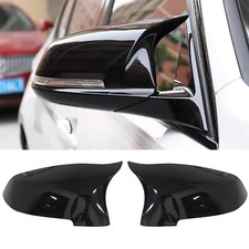 Pair Gloss Black Mirror Cover Caps For BMW 5 Series F10 F11 F06 F12 F13 F01 F02