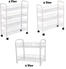 Storage Vegetable cart With Wheels 2/3/4 Tier Fruit Trolley Basket Rack Kitchen