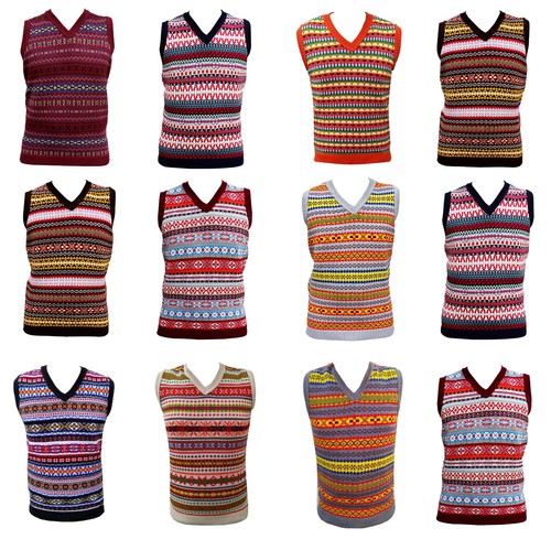 Mens knitted fairisle tanktop - mens,
