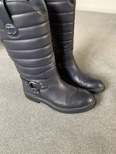 CHANEL bikers Leather Boots