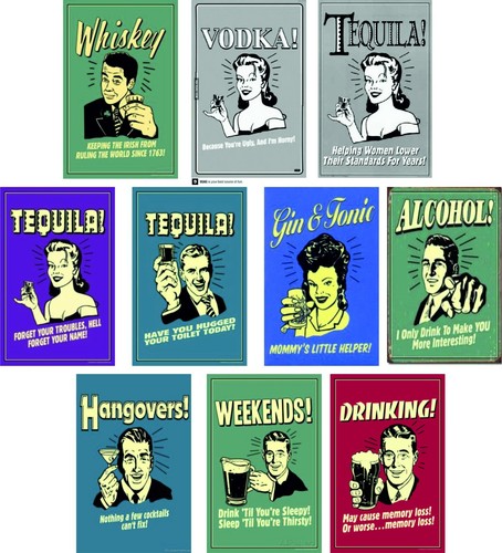 Retro fridge magnet drinking - magnet,