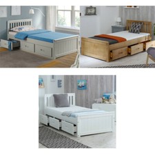 Wooden Storage Bed, Mission Drawer Storage 3 Colour, 3 Size, 4 Mattress Options