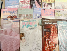 BABY Afghan Pattern Book Lot 14 Crochet HEIRLOOM PINEAPPLE UNIQUE BLANKETS Gift