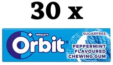 Wrigley's Orbit Peppermint Chewing Gum Full Box 30 x 14g