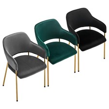 2x Velvet Dining Chairs With