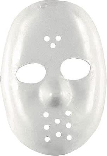 White hockey mask costume - white,
