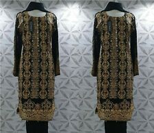 Ladies Black Linen 3 Piece Suit Readymade Pakistani/Indian Wedding Party