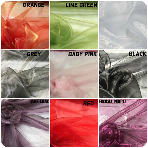 Plain sheer organza fabric - sheer,