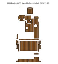 1998 Bayliner 2655 Swim Platform Cockpit Pad Boat EVA Faux Teak Deck Floor Mat