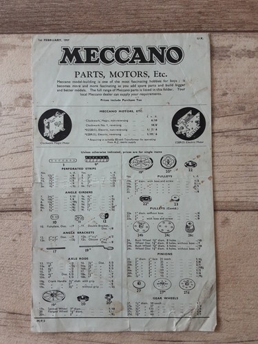 Meccano 1957 spare parts - spare,